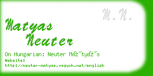 matyas neuter business card